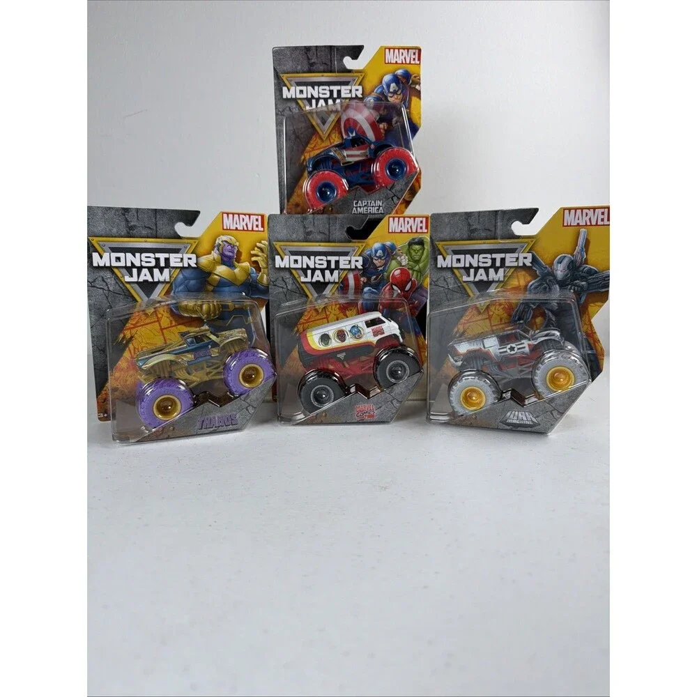 2025 Spin Master Monster Jam Series 5 Set Marvel Comics Thanos War Machine & Cap
